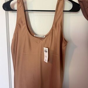 Abercrombie Brown Scoopneck Satin Cami Top